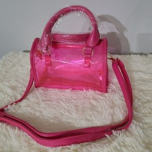 Clear pink purse